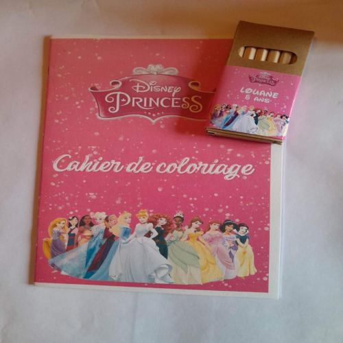 Cahier de coloriage + Crayons de couleurs Thème Princesses Disney Cahier de coloriage + Crayons de couleurs Thème Princesses Disney